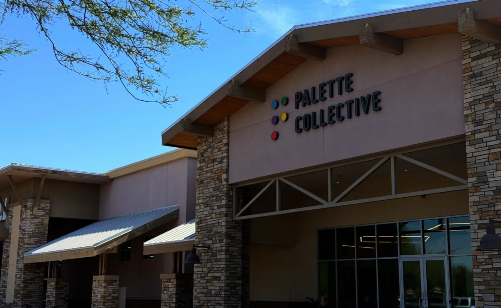 The Palette Collective building on S Ellsworth Rd, home of Dads Barber Shop Suite 41