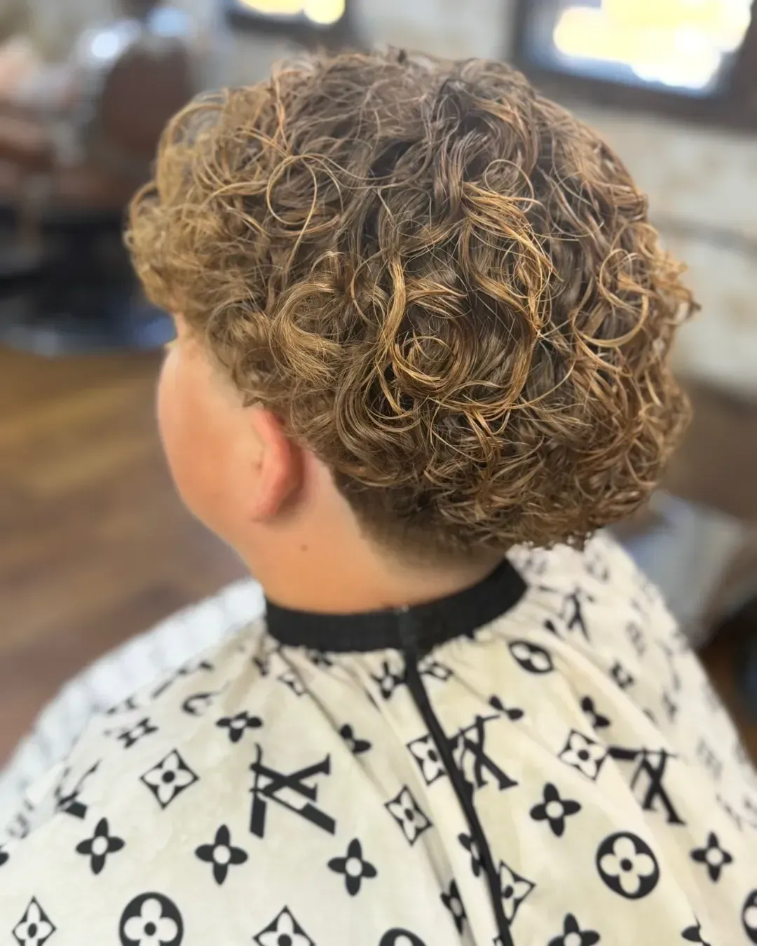 Fresh perm curls at Dads Barber Shop in Queen Creek